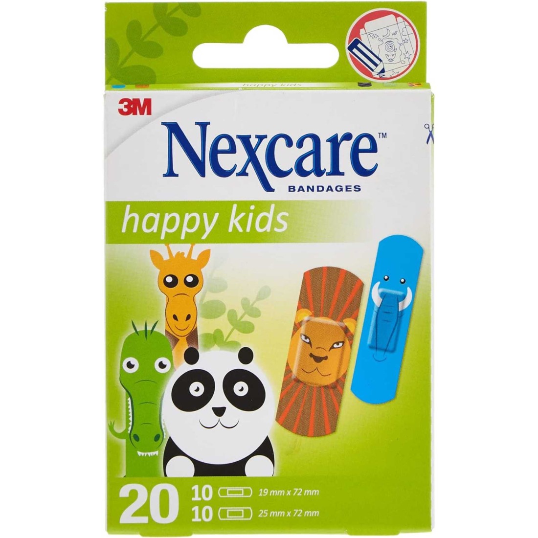 Nexcare Happy Kids Bandages Plasters Animals Assorted 20 PCS
