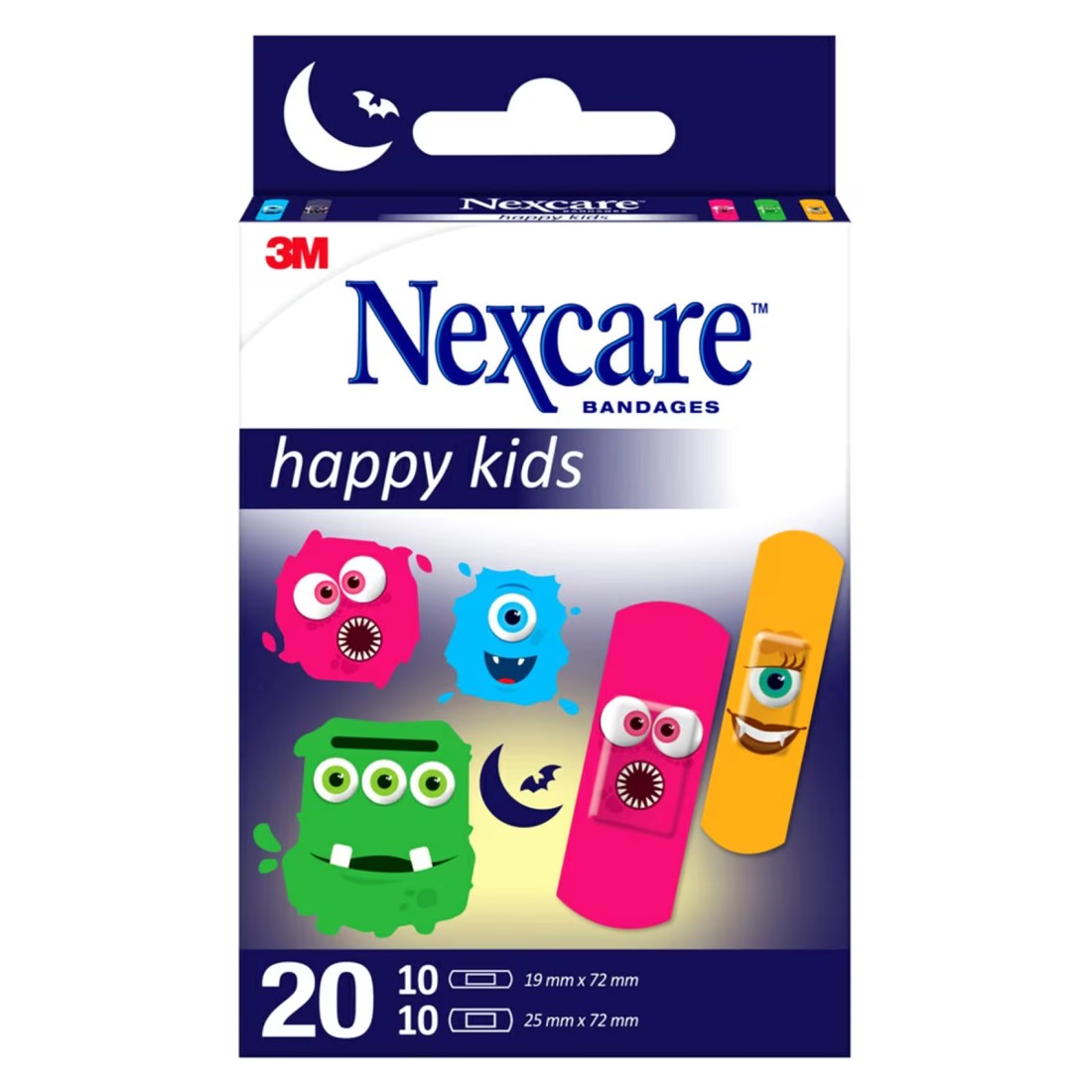 Nexcare Happy Kids Bandages Plasters Monsters Assorted 20 PCS