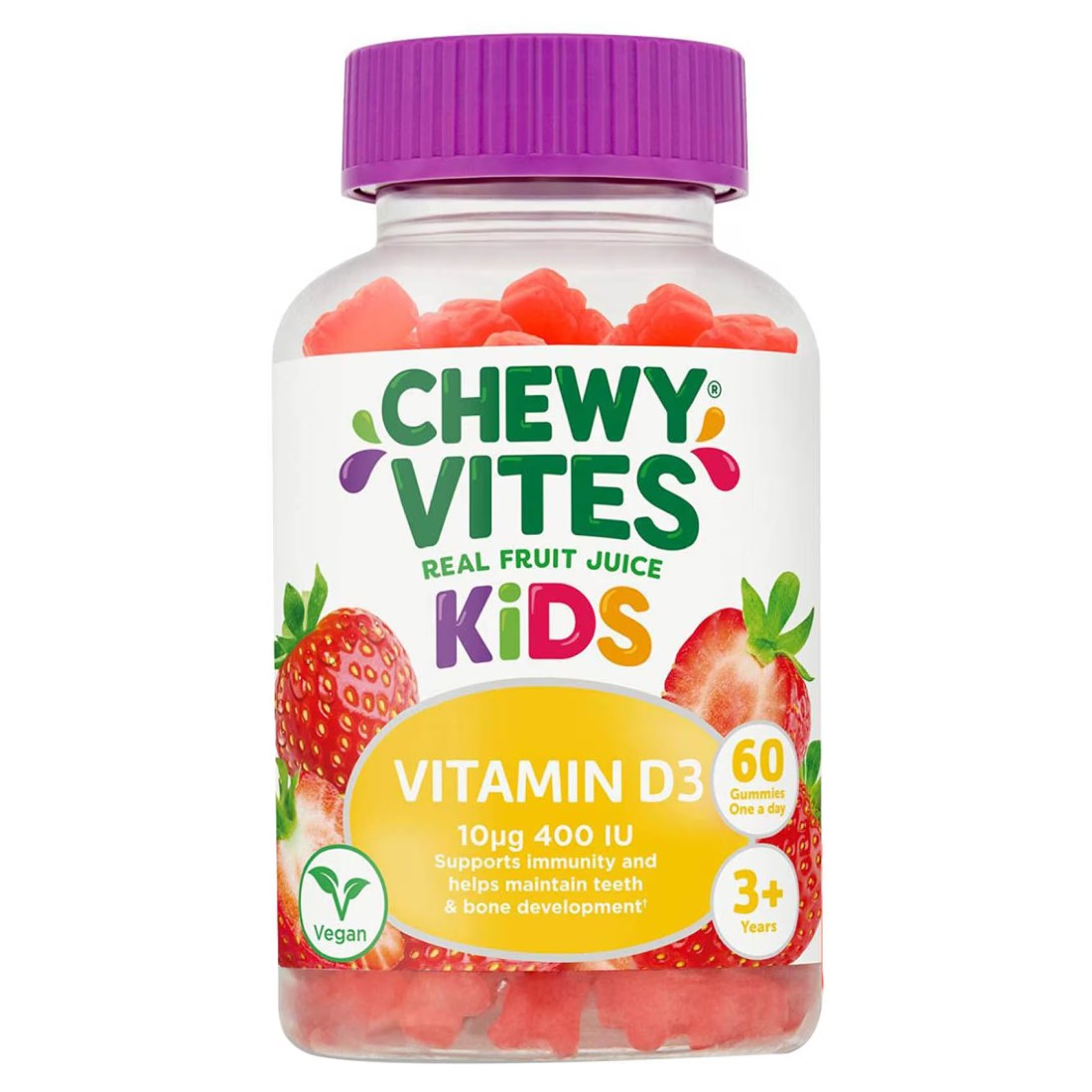 Chewy Vites High Strength Vitamin D3 400IU 60 Gummies