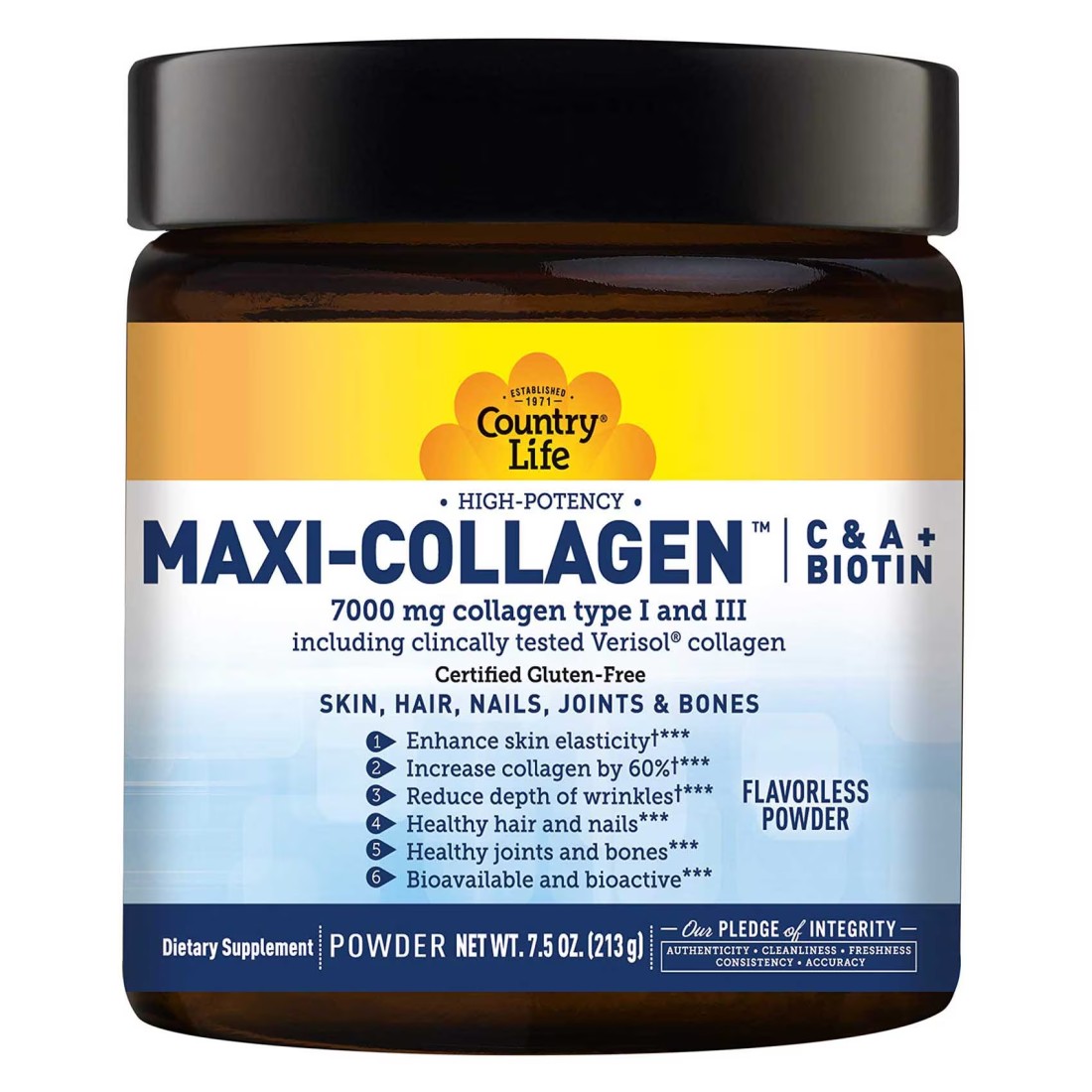 Country Life Collagen+Biotin Powder Dietary Supplement 213g