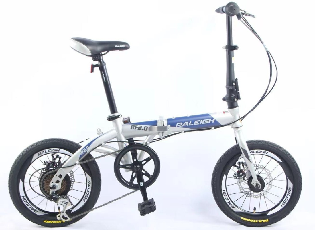 Raleigh 16 Inch Carbon Steel Foldable City Bike and Custom 7-Speed Foldable Bike(Silver)