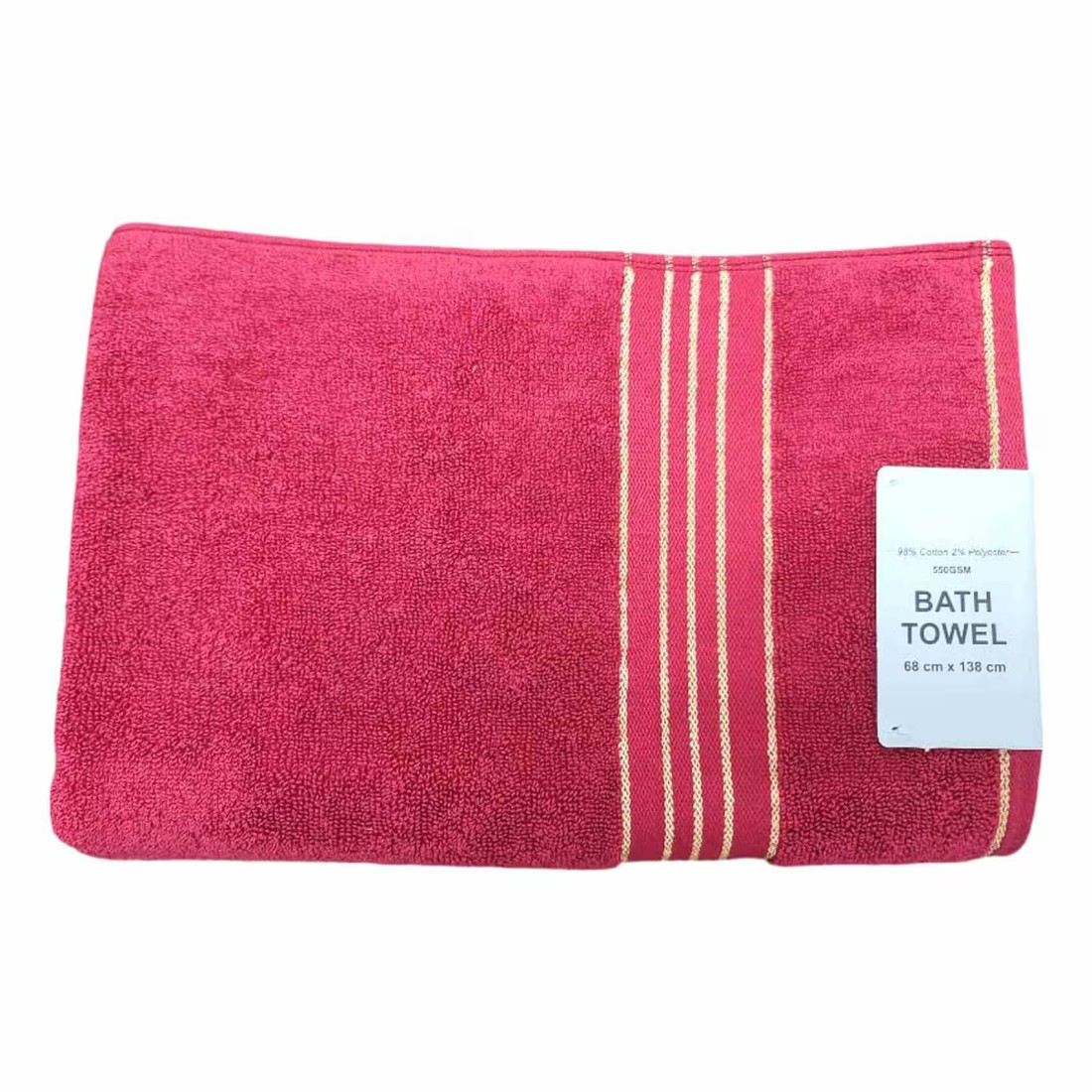 La Collection 550GSM Cotton and Polyester Bath Towel 55004110 Red 68x138cm