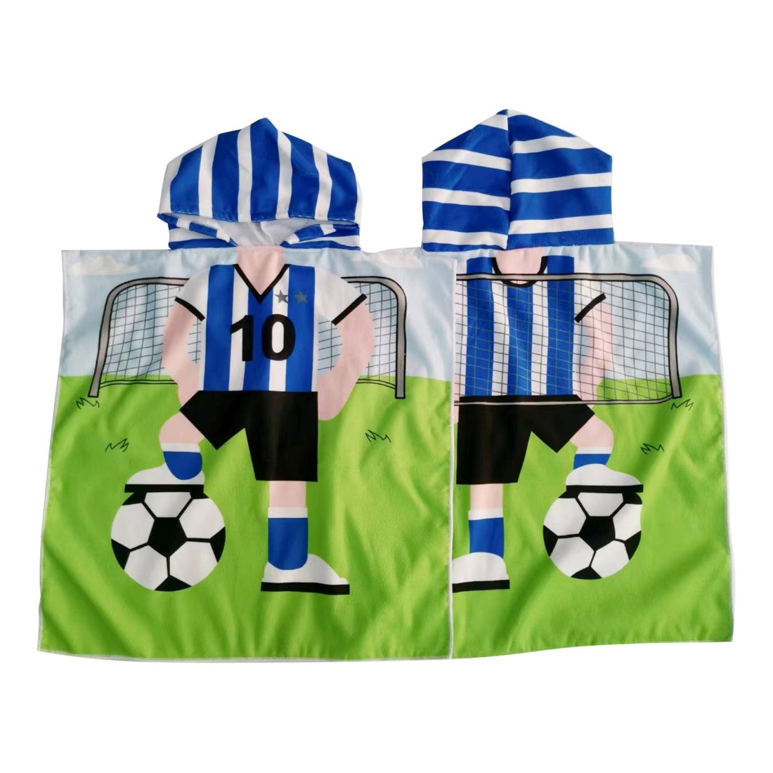La Collection 250 GSM Polyester Digital Print Kids Hooded Towel Football 60x120cm