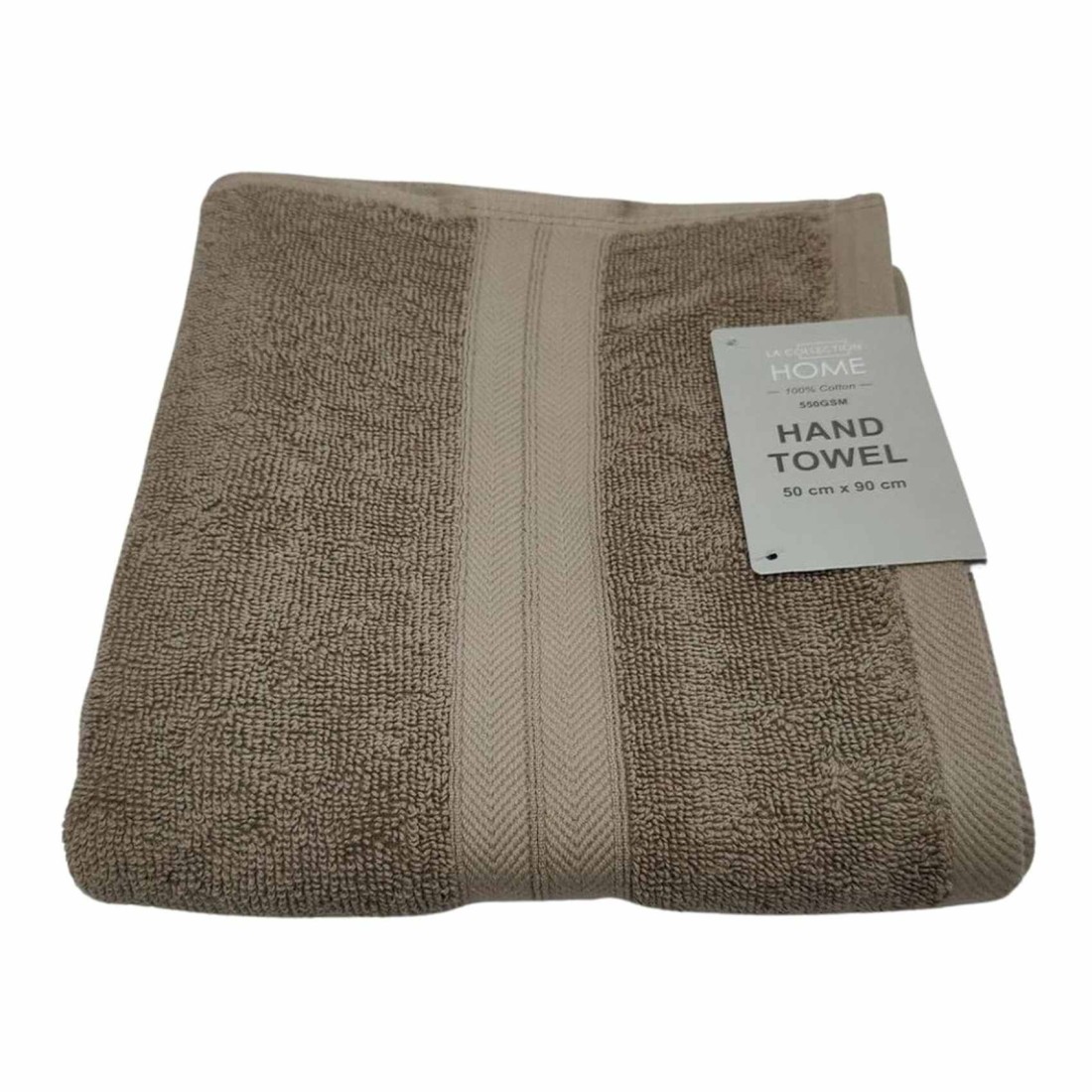 La Collection 550 GSM Cotton and Viscose Hand Towel Brown 50x90cm
