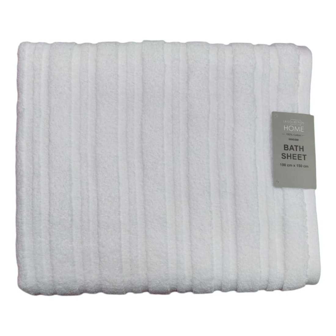 La Collection 500 GSM Cotton Zero Twist Bath Towel 22001155 Bright White 100x150cm