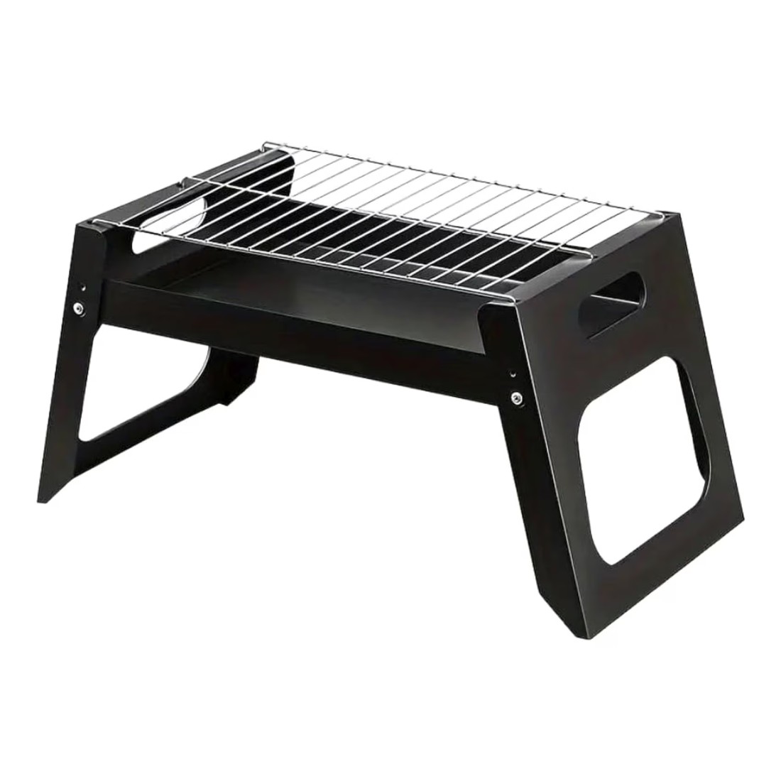 Budget Folding Charcoal Portable Barbecue Pits Black 23x4.5x49.2cm