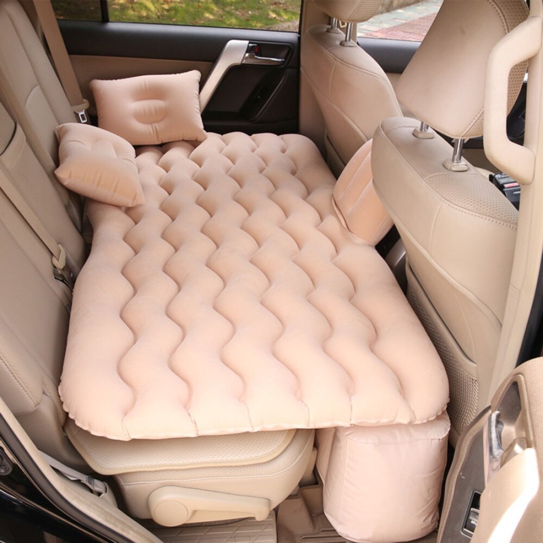 Generic-Car Inflatable Bed Air Mattress Universal Car Seat Bed Outdoor Camping Sleeping Pad Cushion Mat with 2 Air Pillows