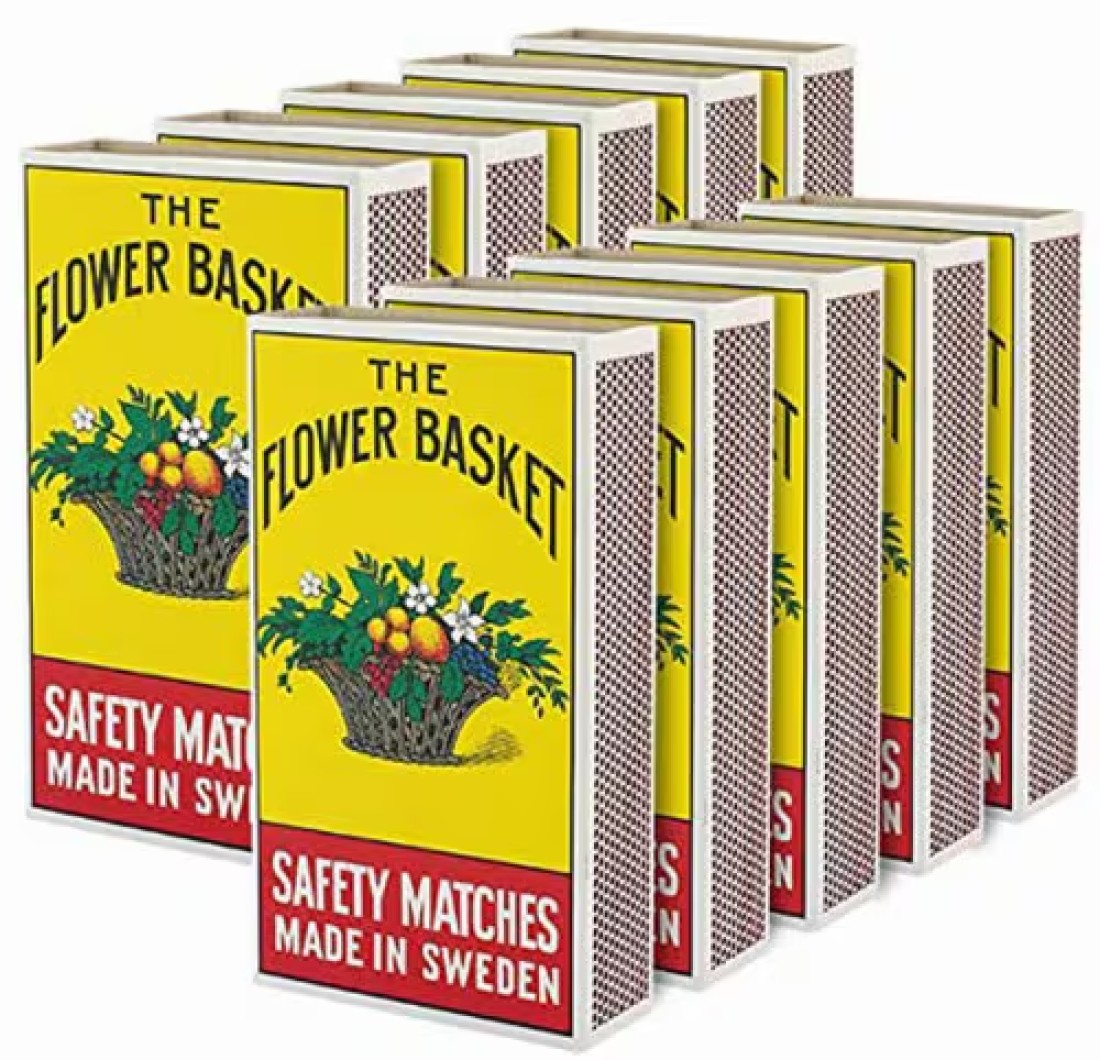 Flower Basket MatchBox Large/SafetyMatches Large 1x10 (10 BOXES)