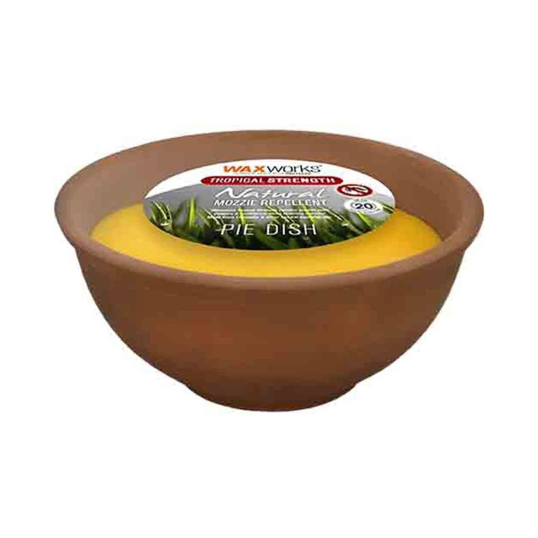 Waxworks Tropical Strength Citronella Pie Dish Insect Repellent Yellow