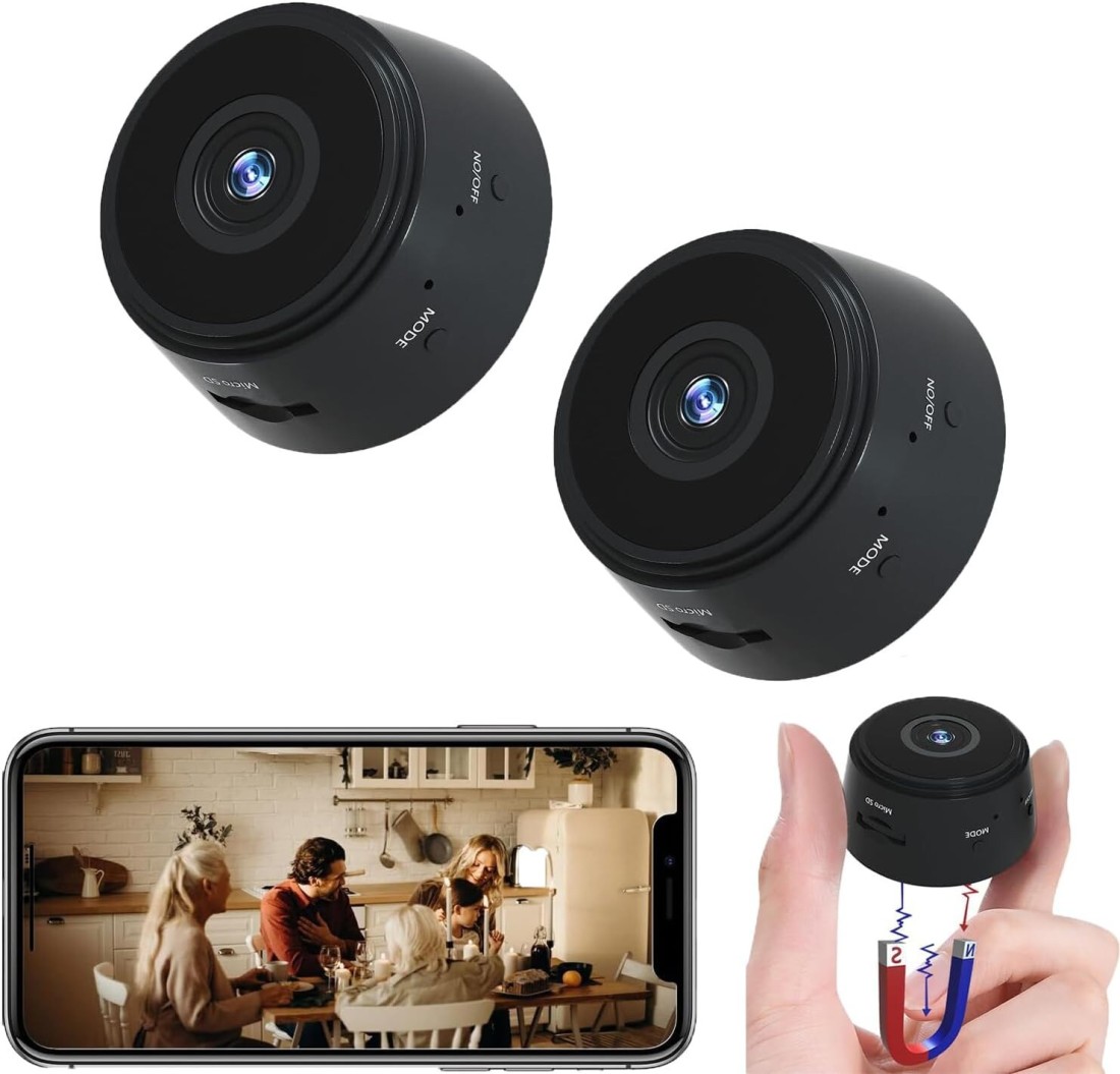 Mini Hidden Camera Wireless – Portable Nanny Camera with HD 1080P, Night Vision, and Motion Detection – Small Spy Camera for Home & Office