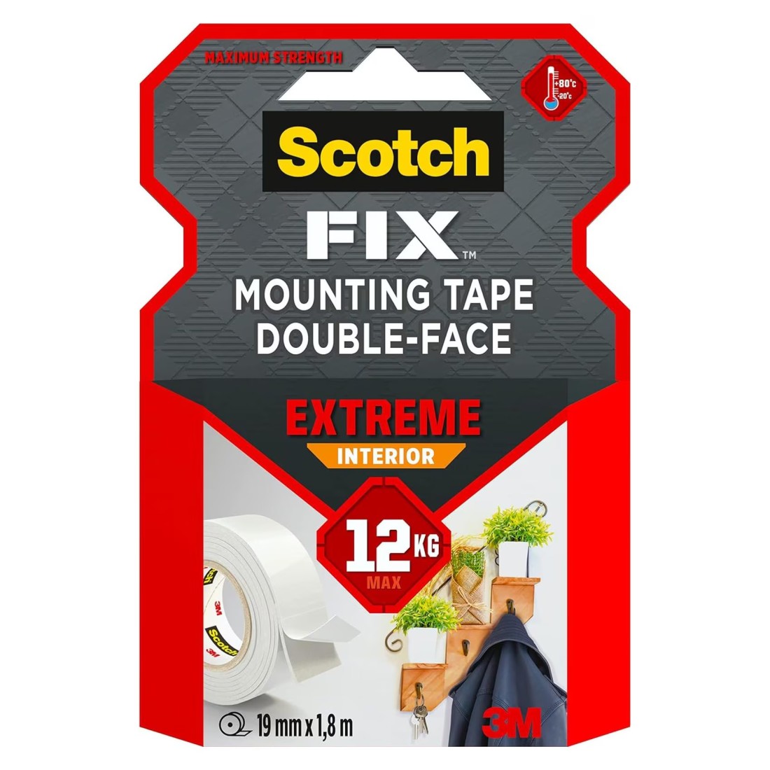3M Scotch Fix Extreme Interior Mounting Tape 0.019x1.8m