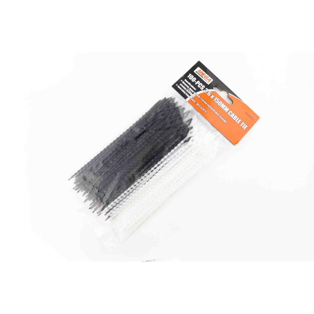 Mega Walklong Cable Tie Black 3.6x150mm 100