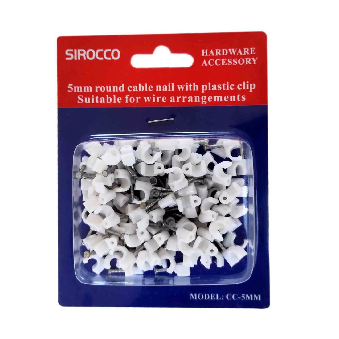 Sirocco Cable Clip White 5mm