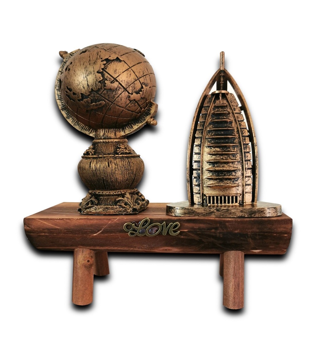 Creative Deign Home Decor Antique Look Beautiful Dubai Burj Al Arab with Globe Home Office Decoration and gift