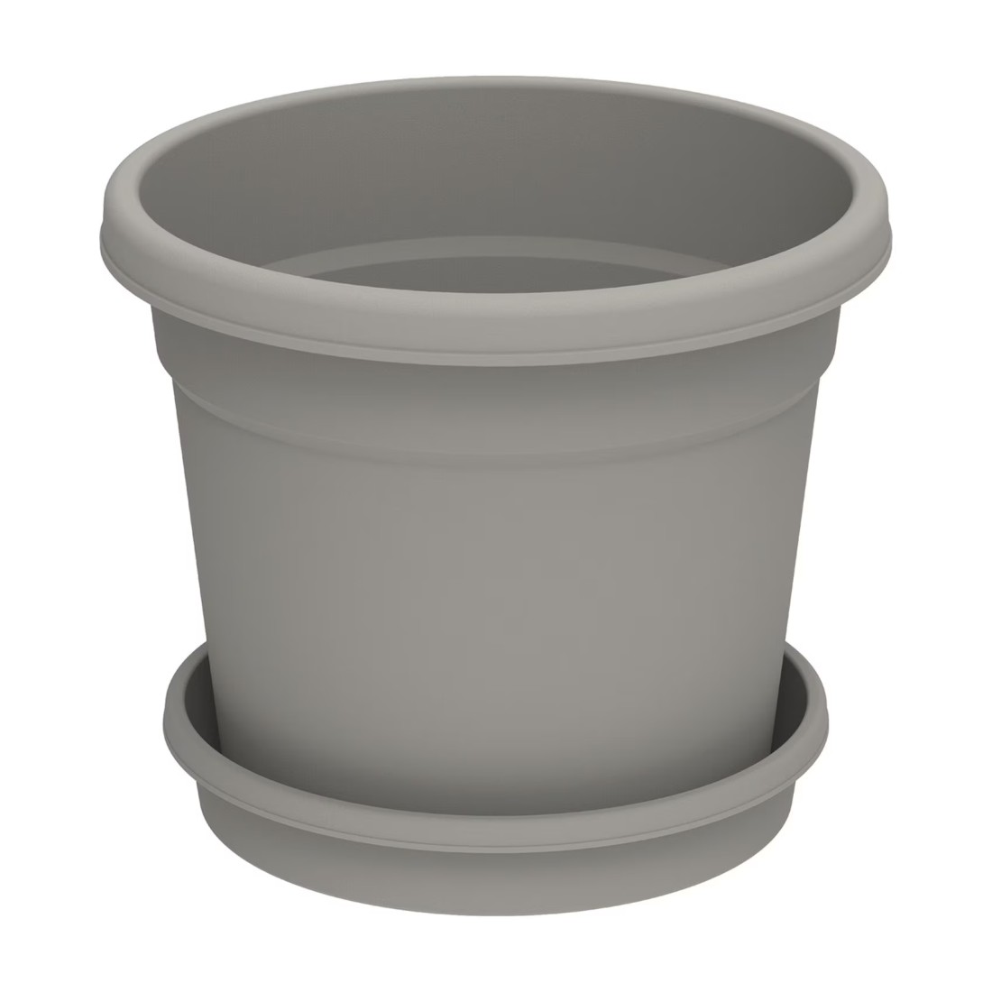 Cosmoplast Round Flower Pot With Tray Grey 25cm