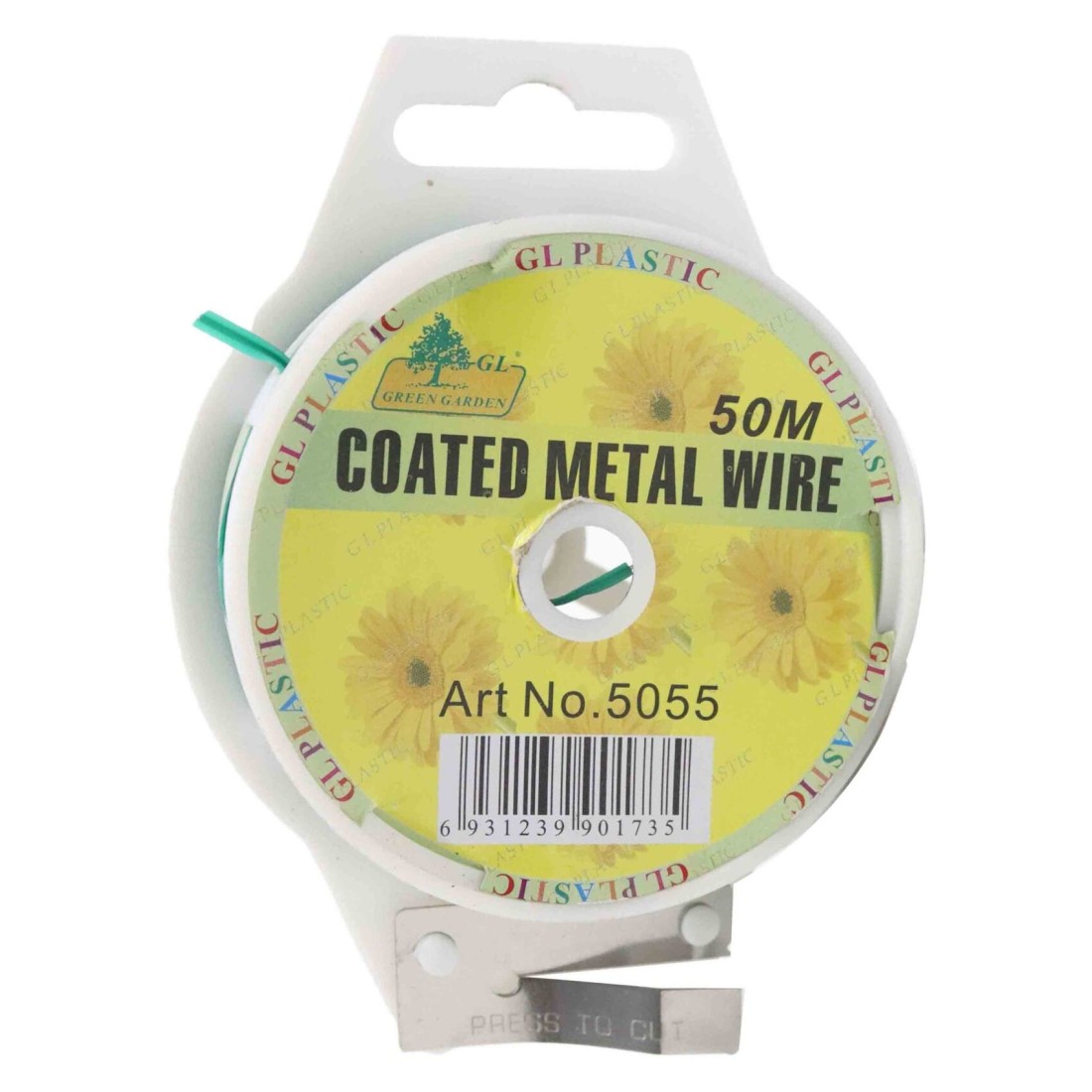 GL Plastics Coated Metal Wire Green 50m
