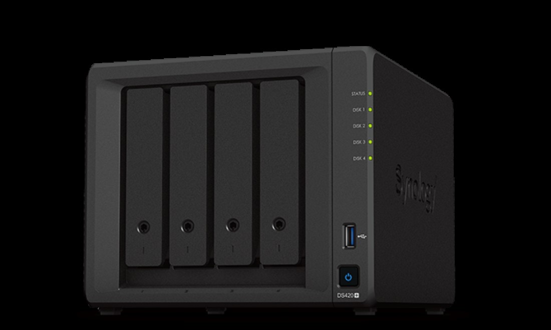 Synology 4 Bay NAS DiskStation DS420+ (Diskless), 4-Bay; 2GB DDR4