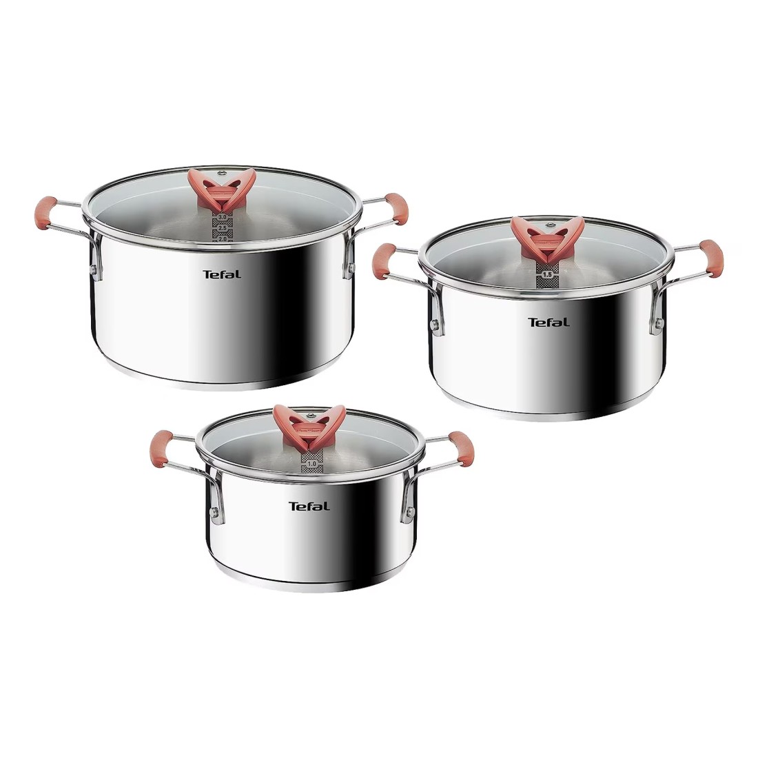Tefal Optispace Stainless Steel Cooking Set 6 PCS
