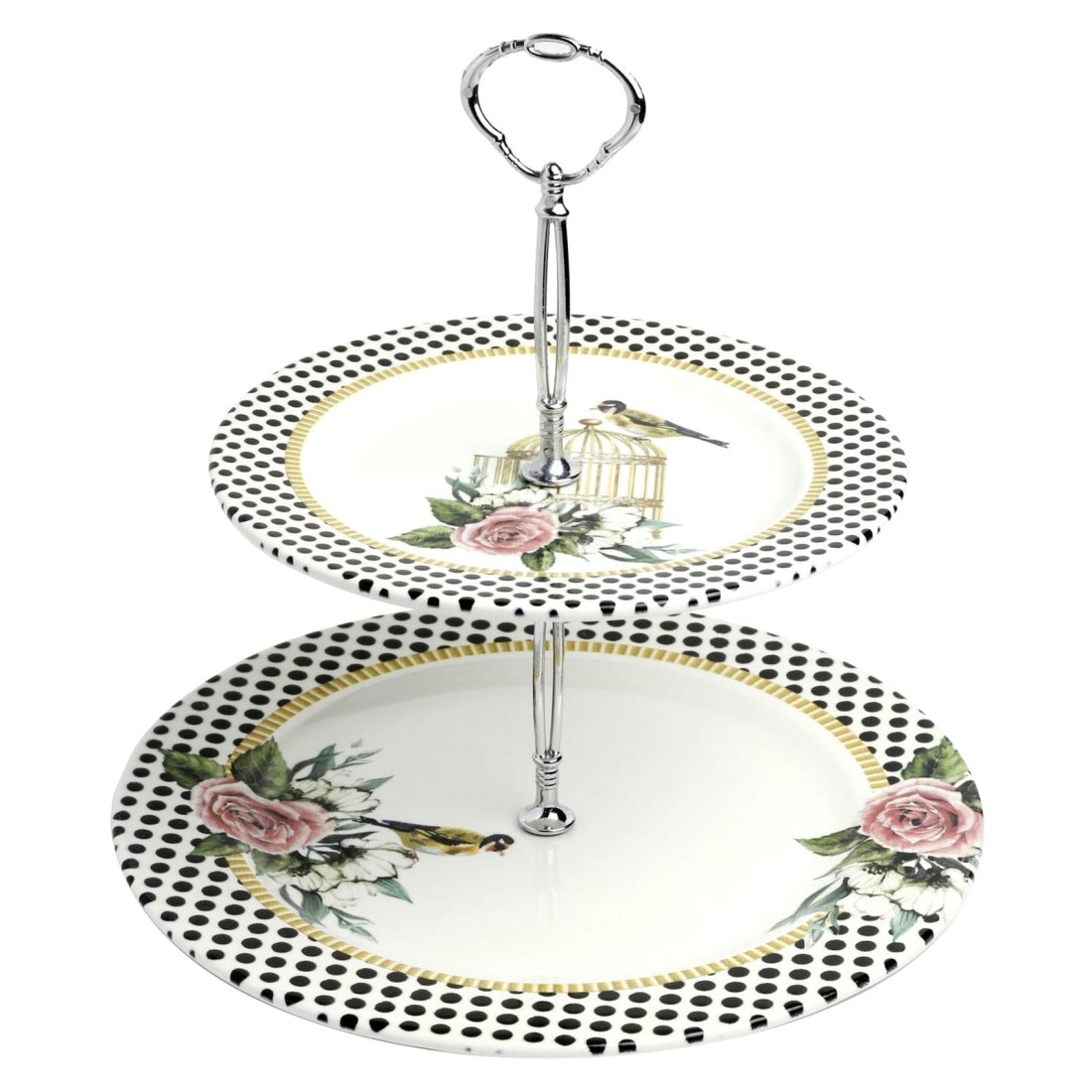 Rosy 2 Tier Cake Stand White 20cm And 27cm