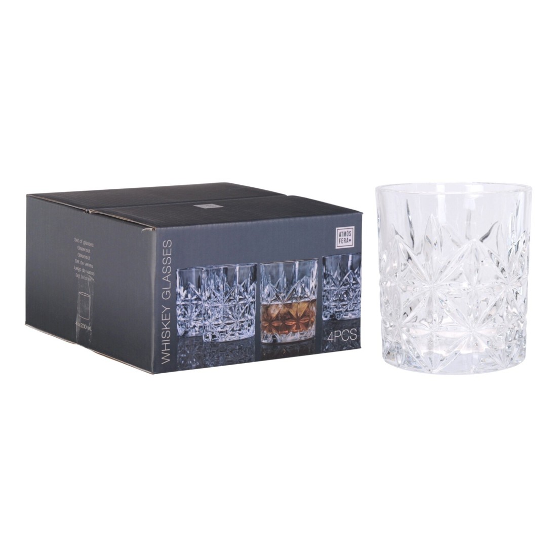 Atmos Fera Whiskey Drinking Glass Set 230ml 4 PCS