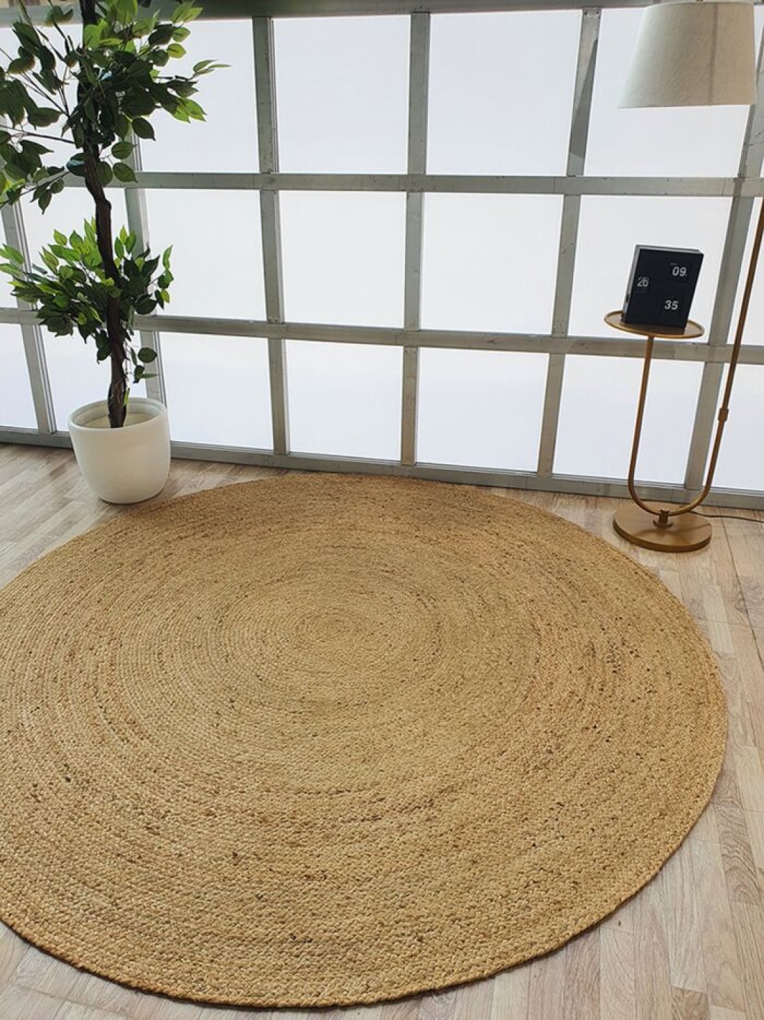Handmade Natural Color 200 CM Braided Round Jute Rug - BR 016