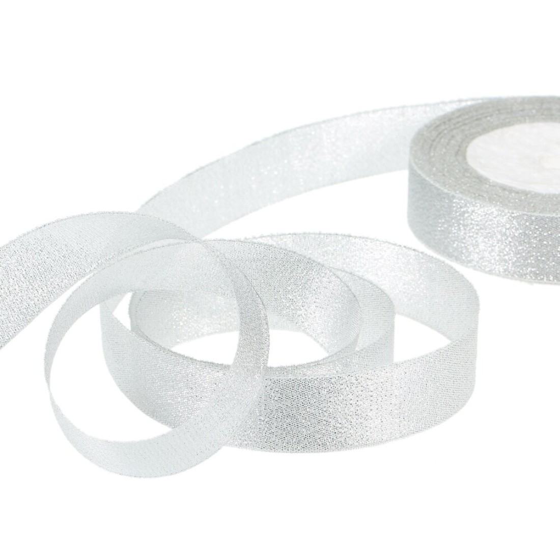 Generic-Glitter Ribbon 25 Yards/Roll 6mm/12mm/25mm Width Gold Silver Luster Silk Satin Ribbon Wedding Party Decoration DIY Webbing Invitation Card Gift Wrapping Christmas Ribbons