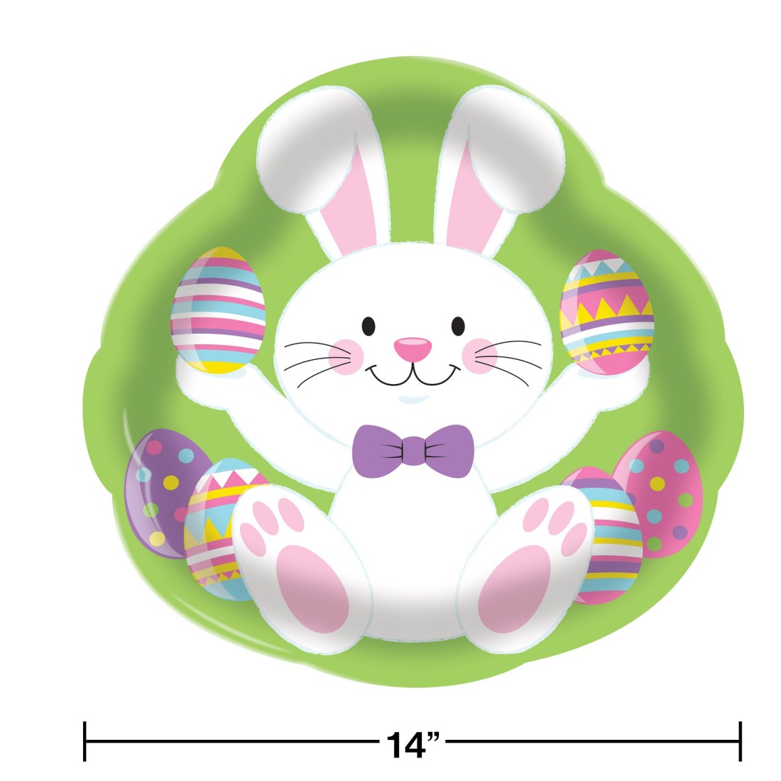Easter&amp;Spring Clip Strip Deco Platic Tray Bunny 14in 1pc