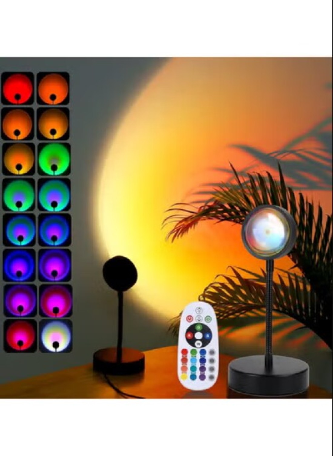 Radiotronics Sunset Lamp Projector Led Lights for Bedroom Night Light RGB Lights Sun/Sunlight/Sunrise Lamp 10w 360° Rotation Rainbow Projection Room