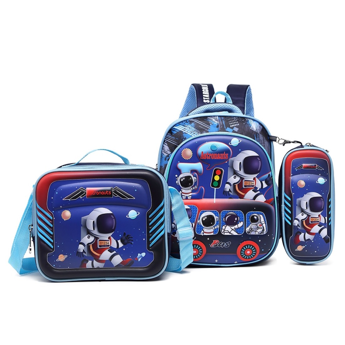 Baby Backpack 3Pcs Combo For Baby Boys With Adjustable Strap For School 12 Inch