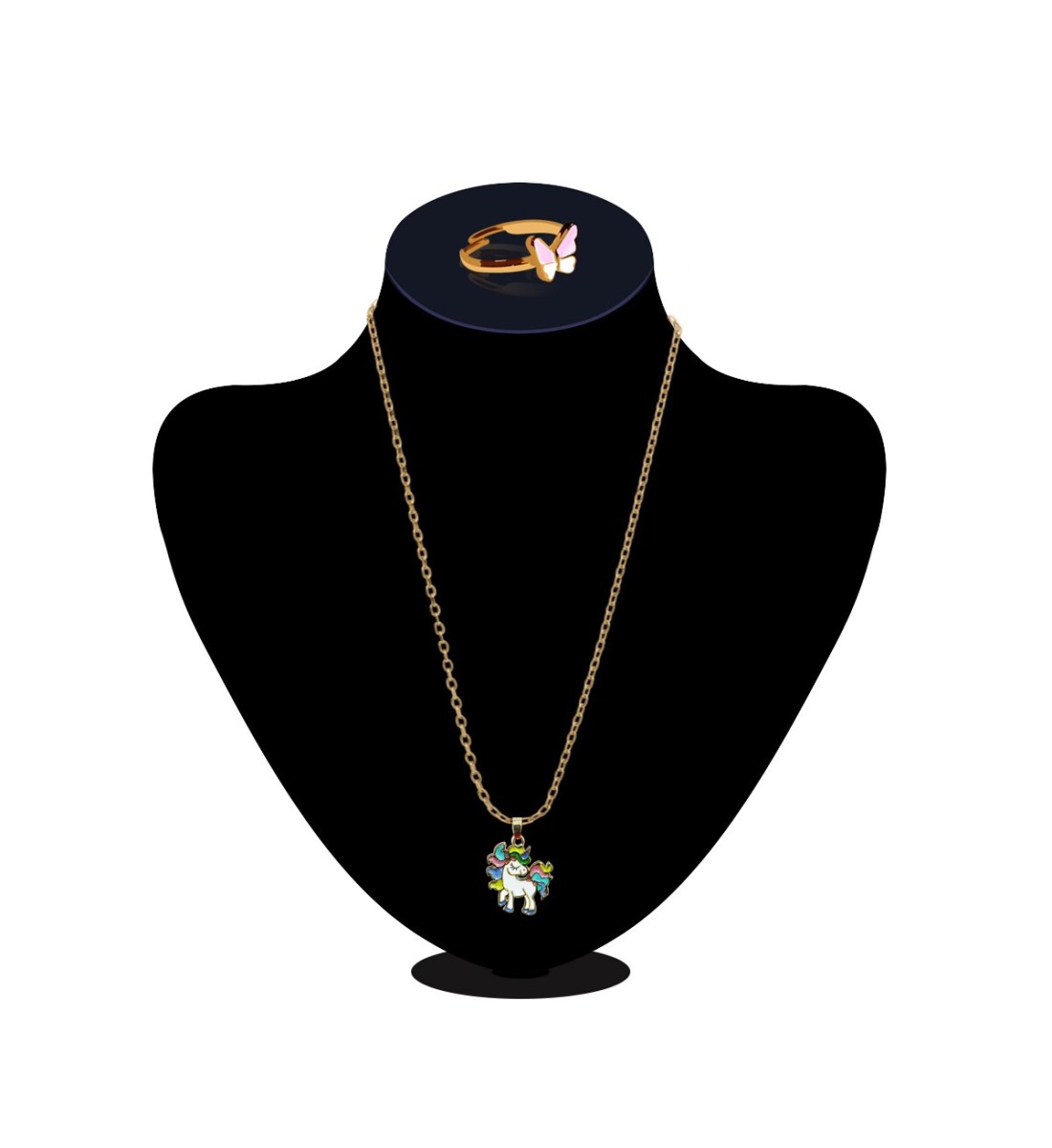 Aiwanto Girl&#39;s Necklace with Small Ring Necklace for children&#39;s Christmas Thanks Giving Gift for Kid&#39;s