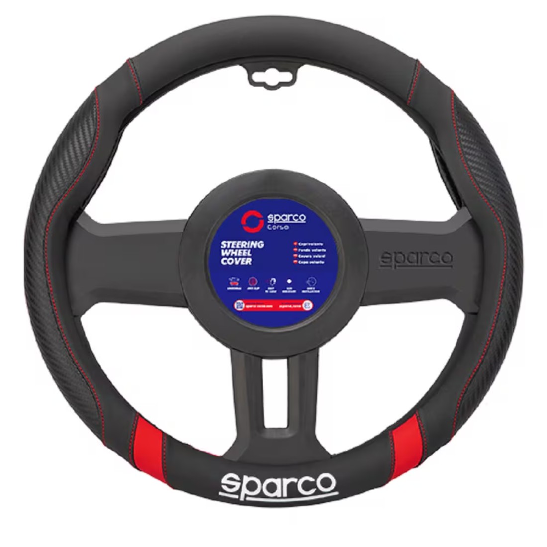 Sparco Steering Wheel Cover 38*8.2CM,Red Stripes