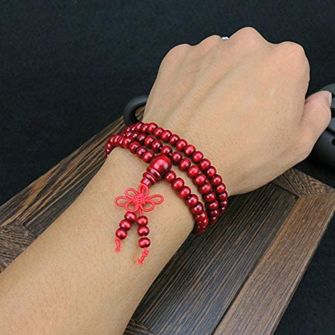 Aiwanto 6mm Natural Sandalwood Wooden Prayer Beads Bead Bracelet Jewelry