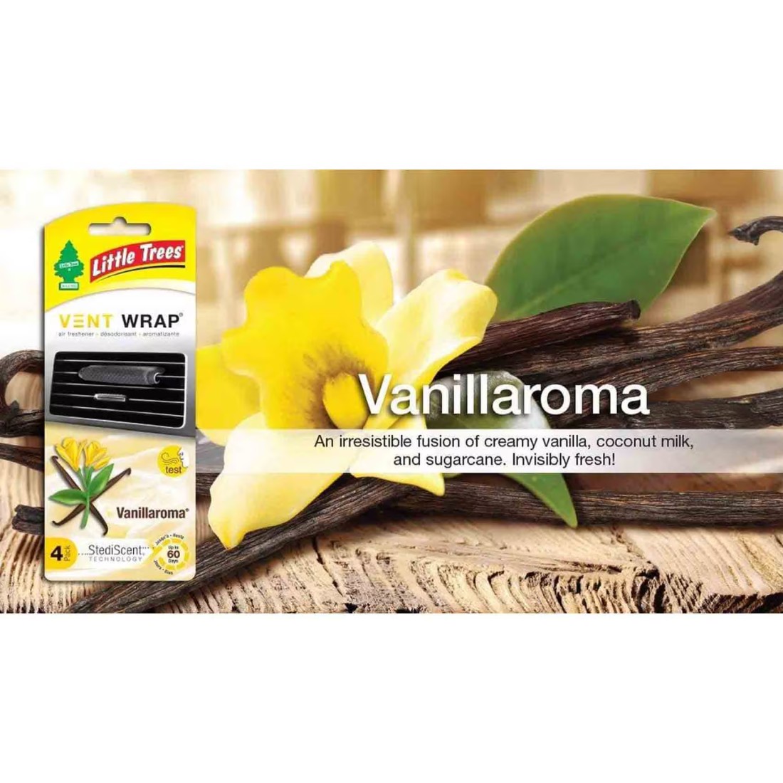 Little Trees Vent Wrap Air Freshener Vanillaroma Black