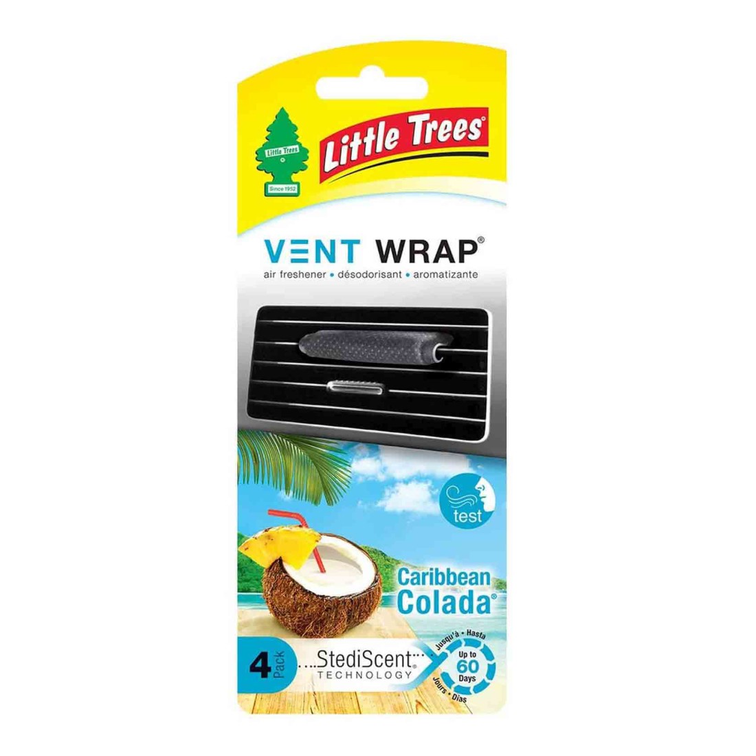 Little Trees Vent Wrap Air Freshener Caribbean Colada Black