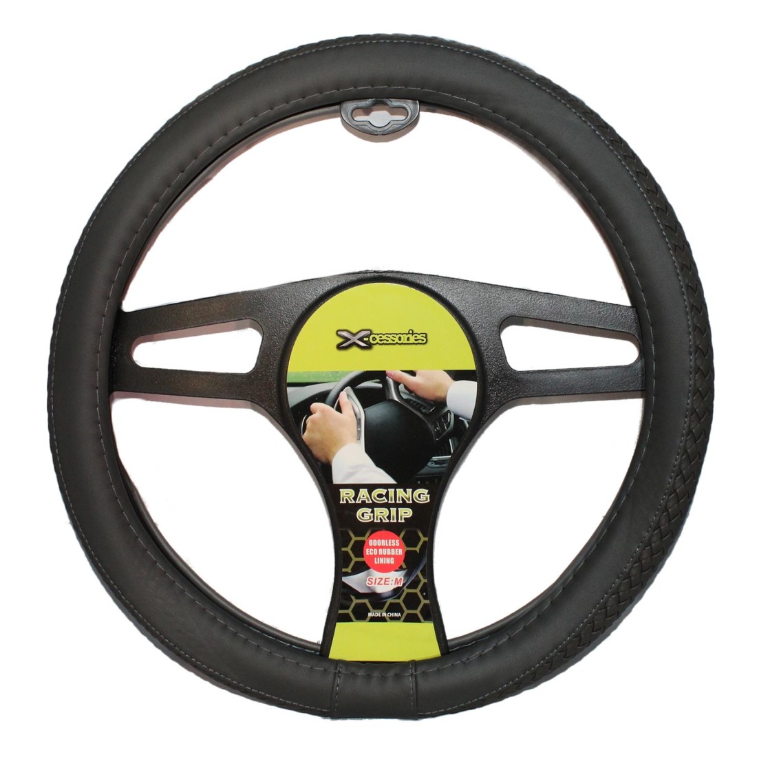 X-Cessories Woven Steering Cover M Black