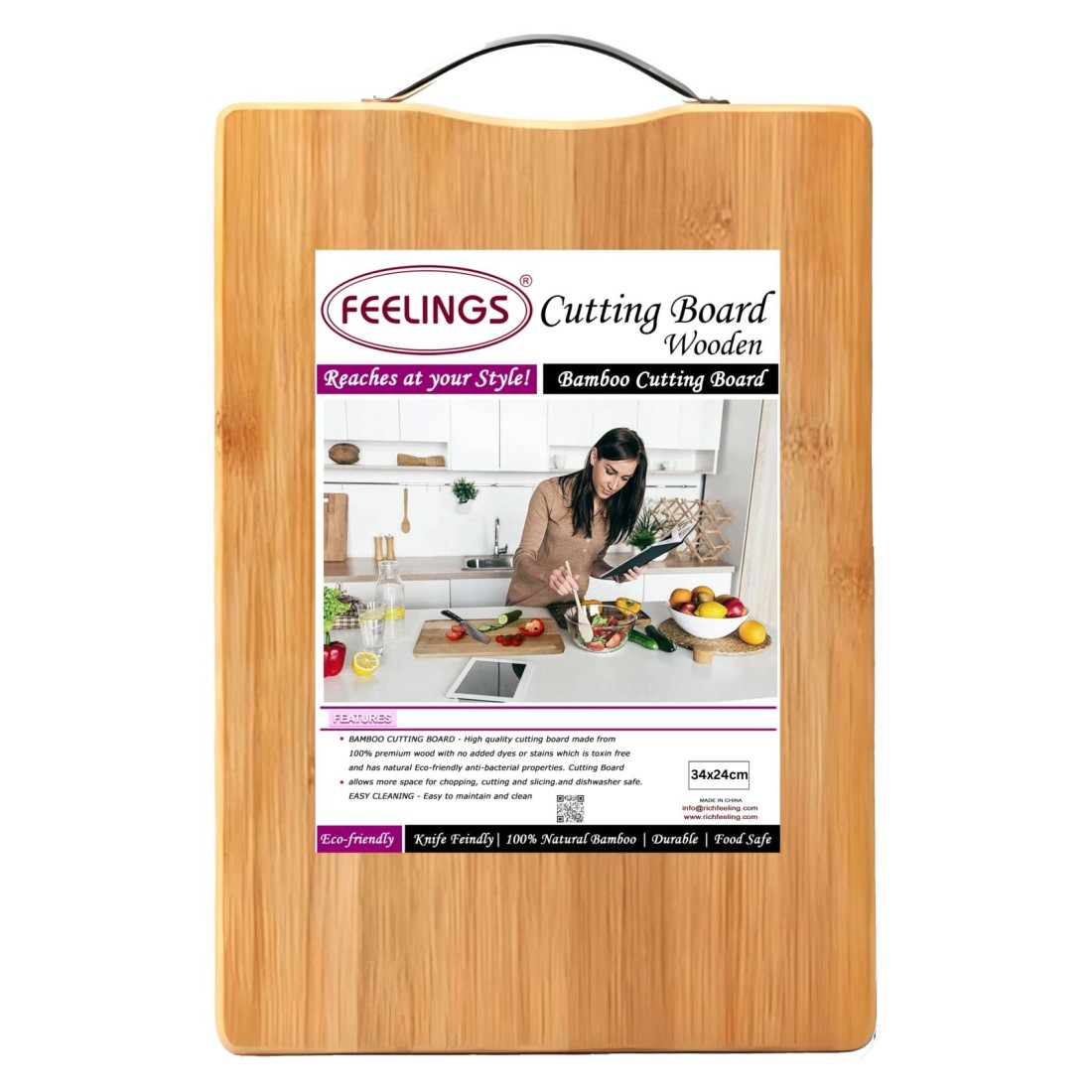 Feelings Wooden Chopping Board 34x24cm