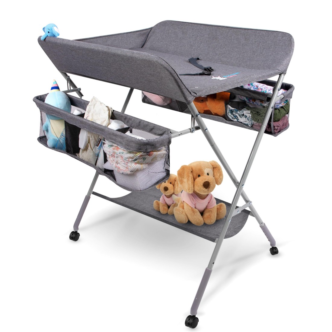 Baby Portable Changing Table for Baby - Baby Changing Tables with 2X Thicker Pad and 2X Storage Capacity - Waterproof and Durable Diaper Changing Table