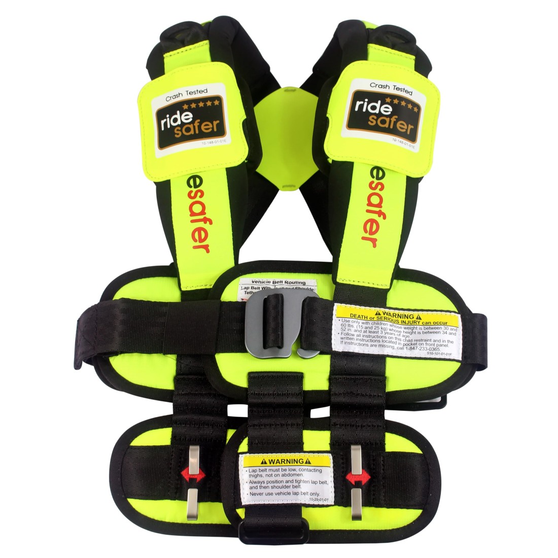 RideSafer - Large Yellow, Lightweight, Compact, Portable Car Seat - Perfect for Travel and Everyday Child Safety