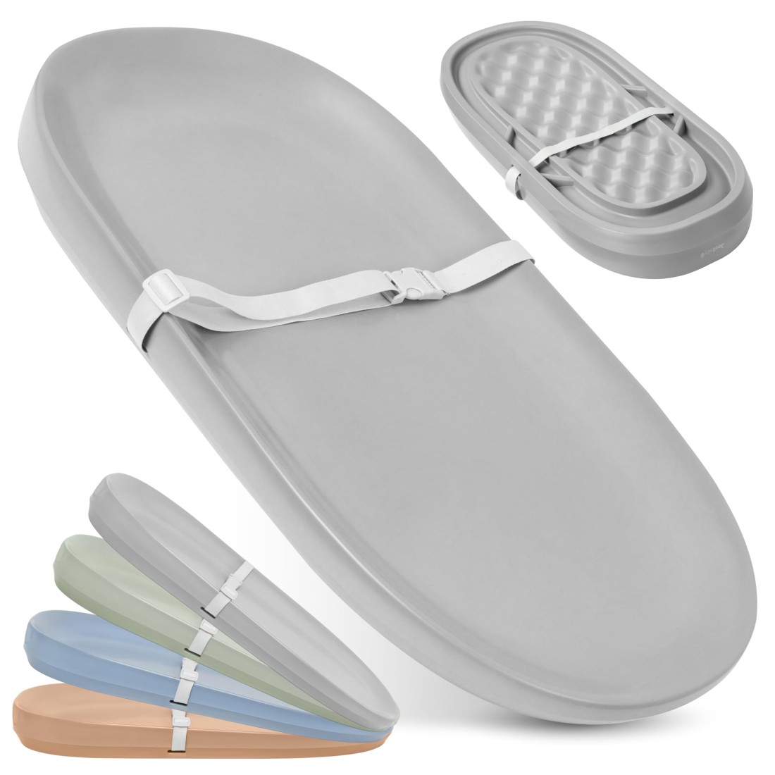 Jool Baby Waterproof Baby Changing Pad - Easy to Clean, Lightweight &amp; Portable - Large Foam Cushion for Comfort (Gray)