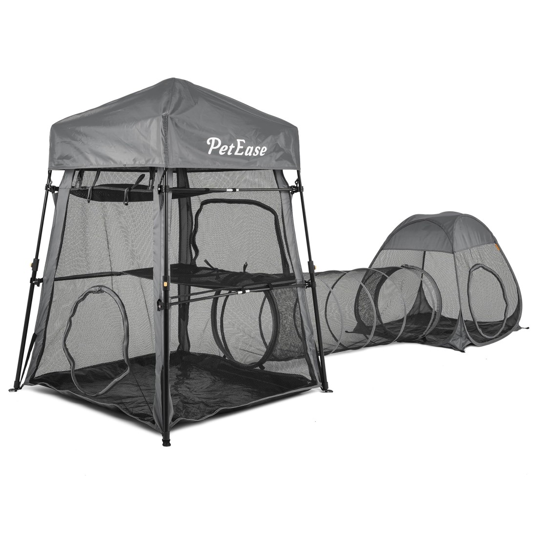 PETEASE Cat Enclosures 3in1 Cat Tower Tent with TunnelPop Up CubeCat Climbing Tent Cat Cage Outdoor Catio Portable Playpen Play Tents for Cats Kitten and Small Animals