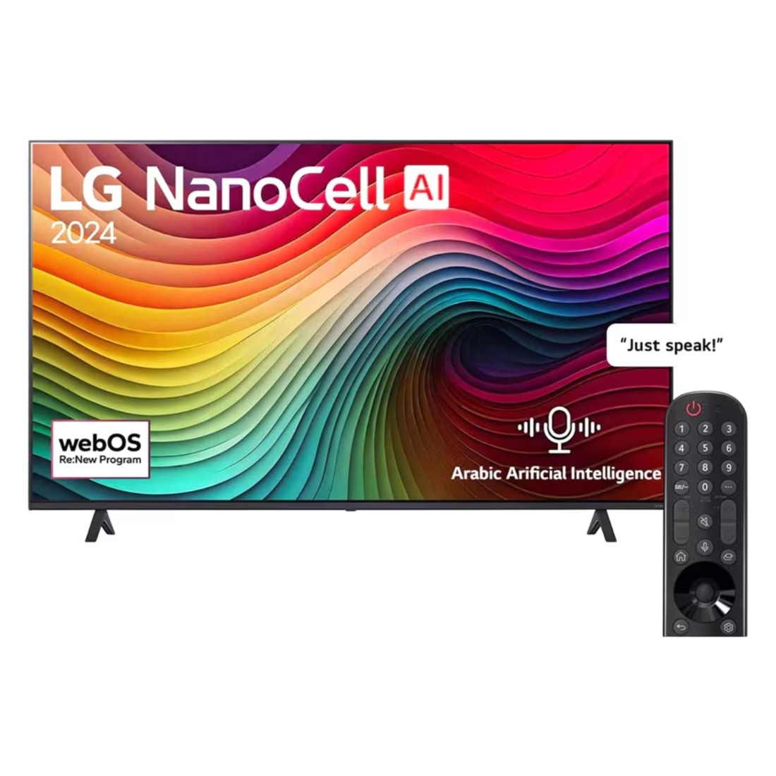 إل جي نانو سيل نانو 81 تلفزيون ذكي 65 إنش 4K AI جهاز تحكم عن بعد سحري HDR ويب أو أس 2024