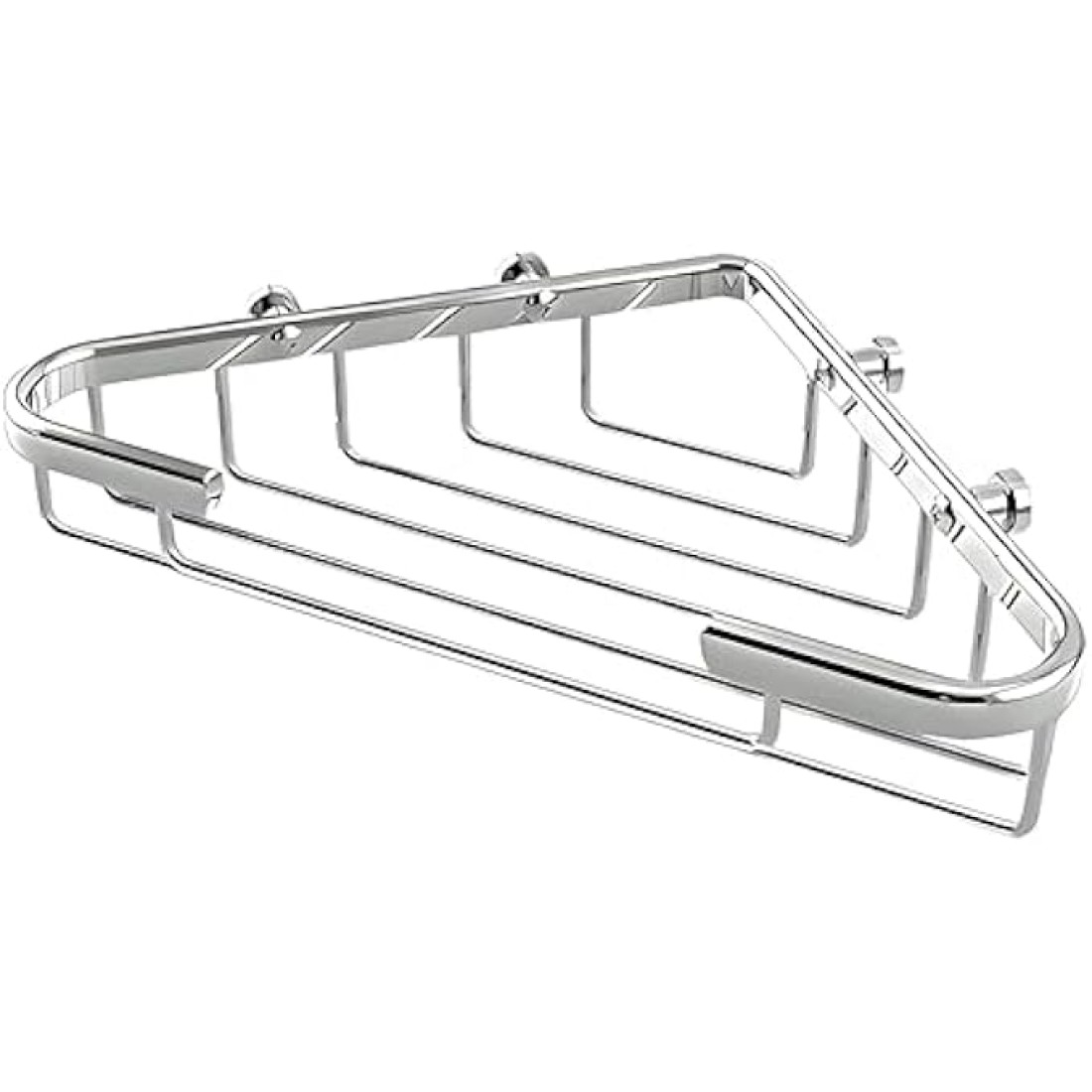 Fitto Rust-Resistant Corner Soap Basket for Shower - Stainless Steel Bathroom Organizer with Drainage Holes, Wall-Mounted Storage Shelf for Shampoo, Conditioner