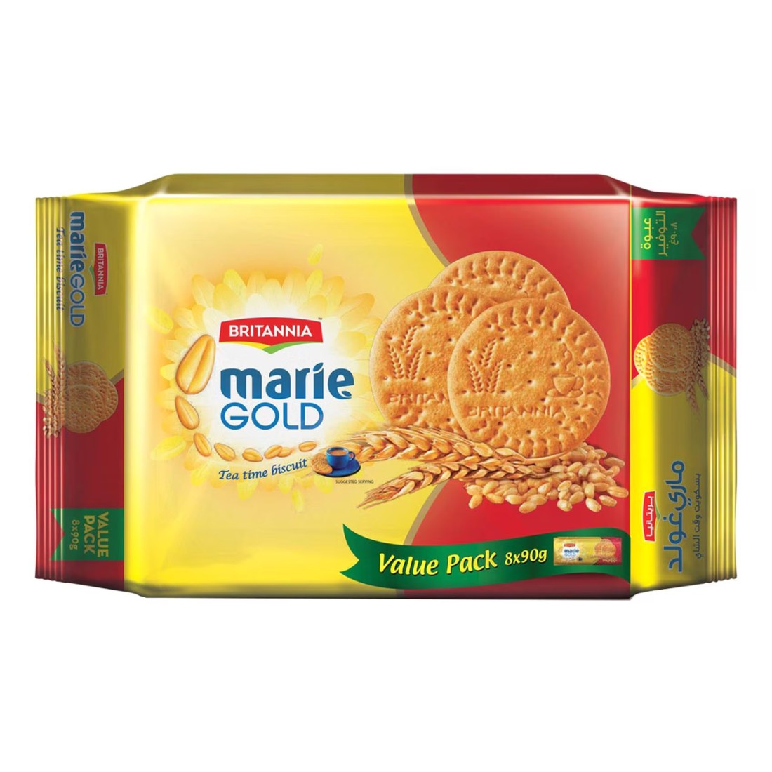 Britannia Marie Gold Tea Time Biscuits, 90g Pack of 8