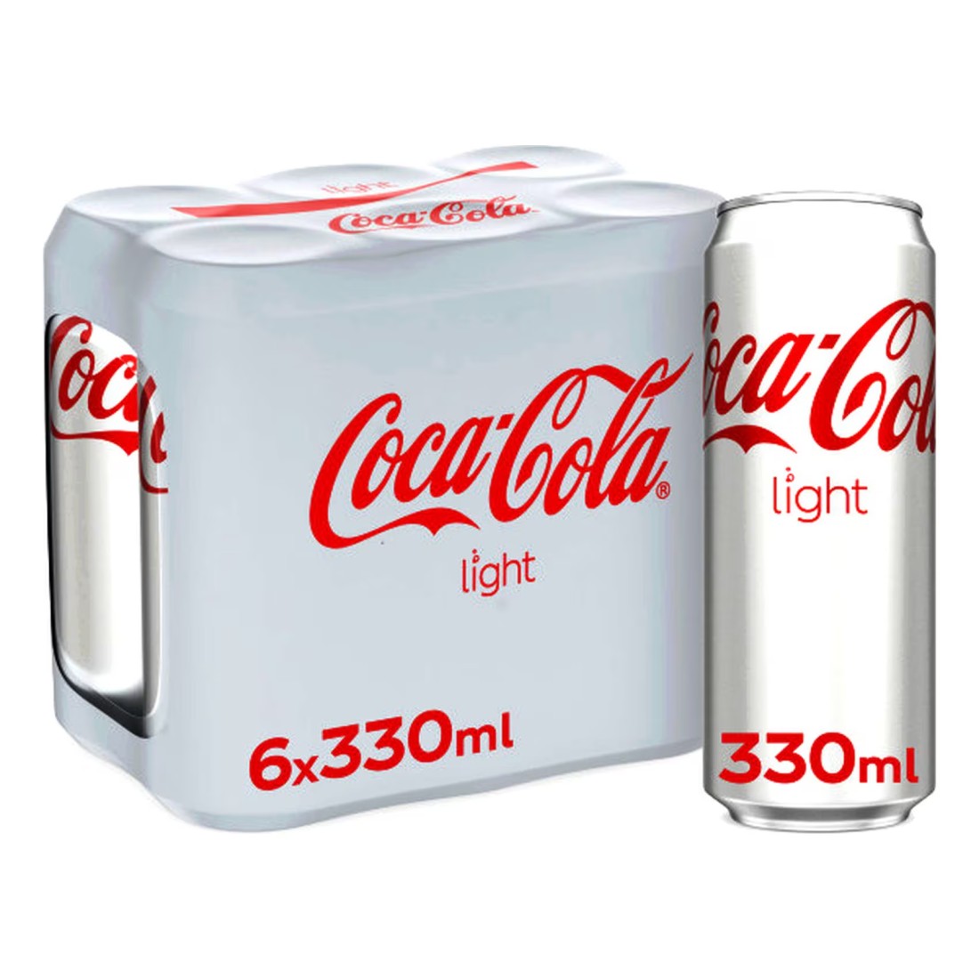Coca-Cola Light Carbonated Soft Drink Can 330ml Pack of 6