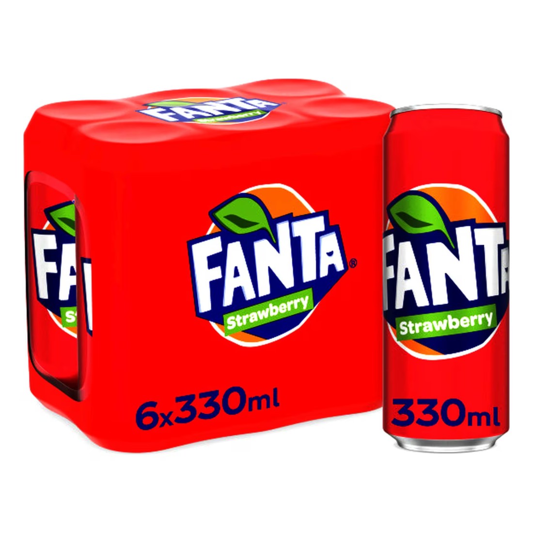 Fanta Strawberry Carbonated Soft Drink Can 330ml Pack of 6