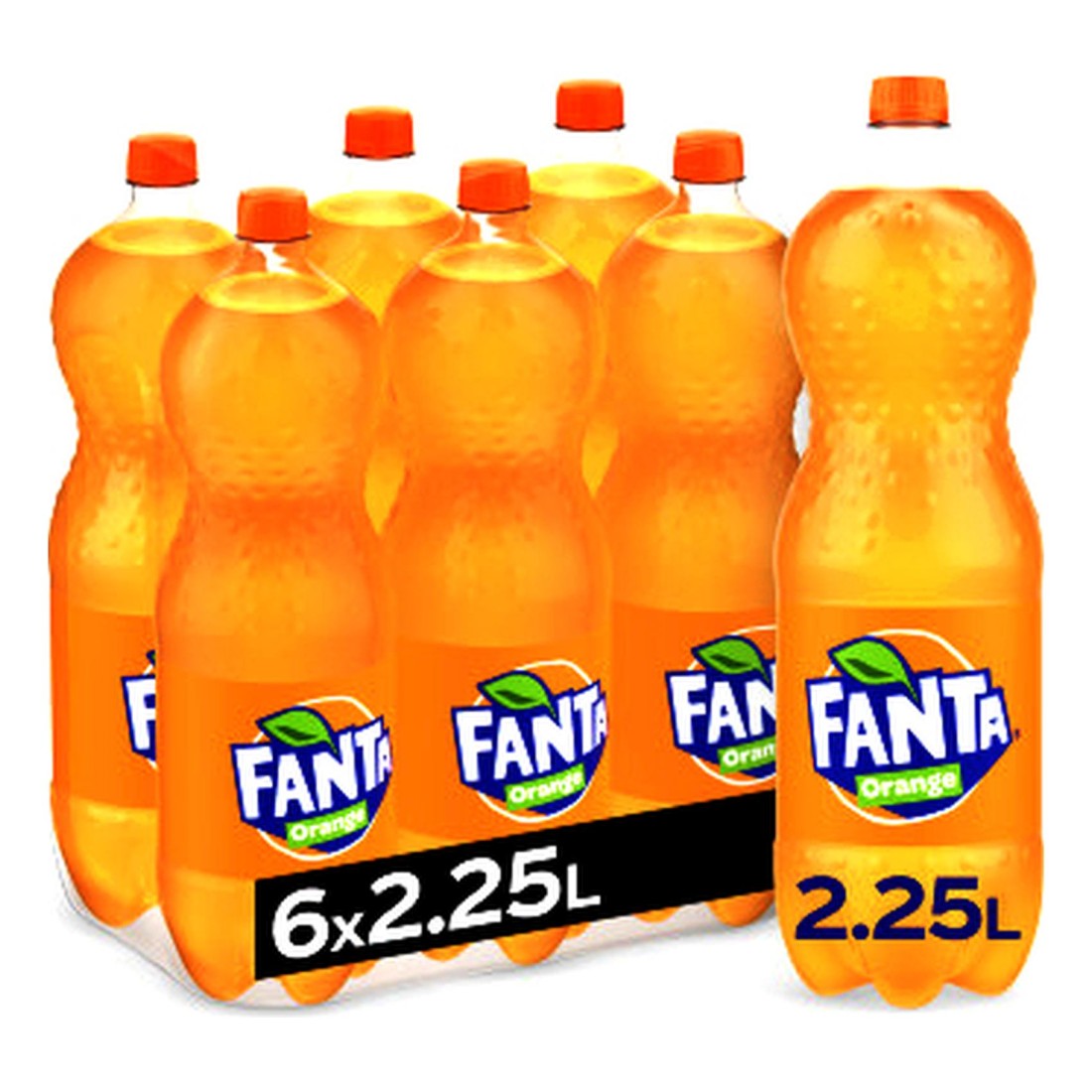 Fanta Orange Carbonated Soft Drink Pet 2.25L Pack of 6