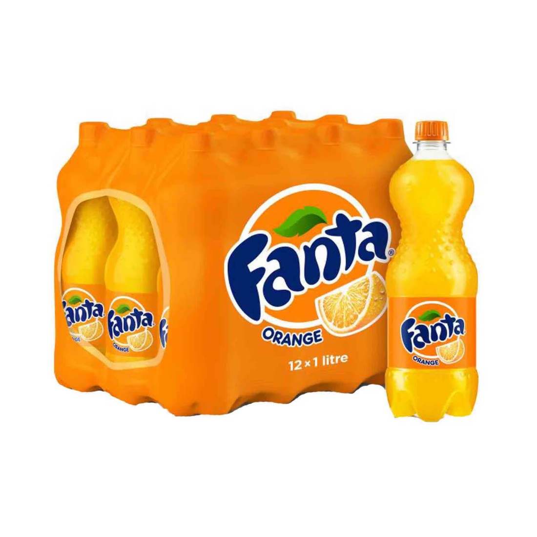 Fanta Orange Carbonated Soft Drink PET 1L Pack of 12