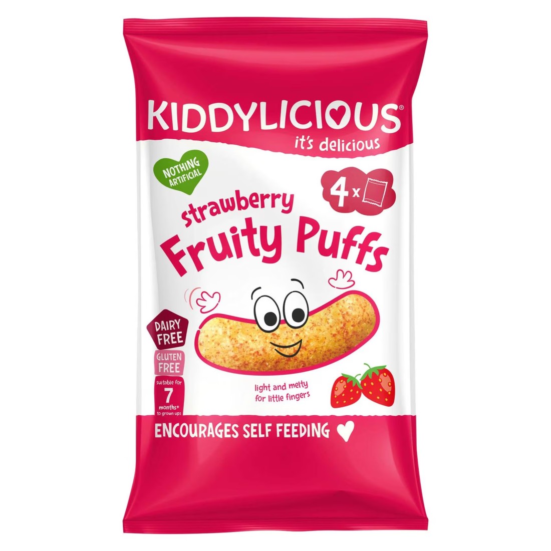 Kiddylicious Gluten-Free Strawberry Fruity Puffs 40g