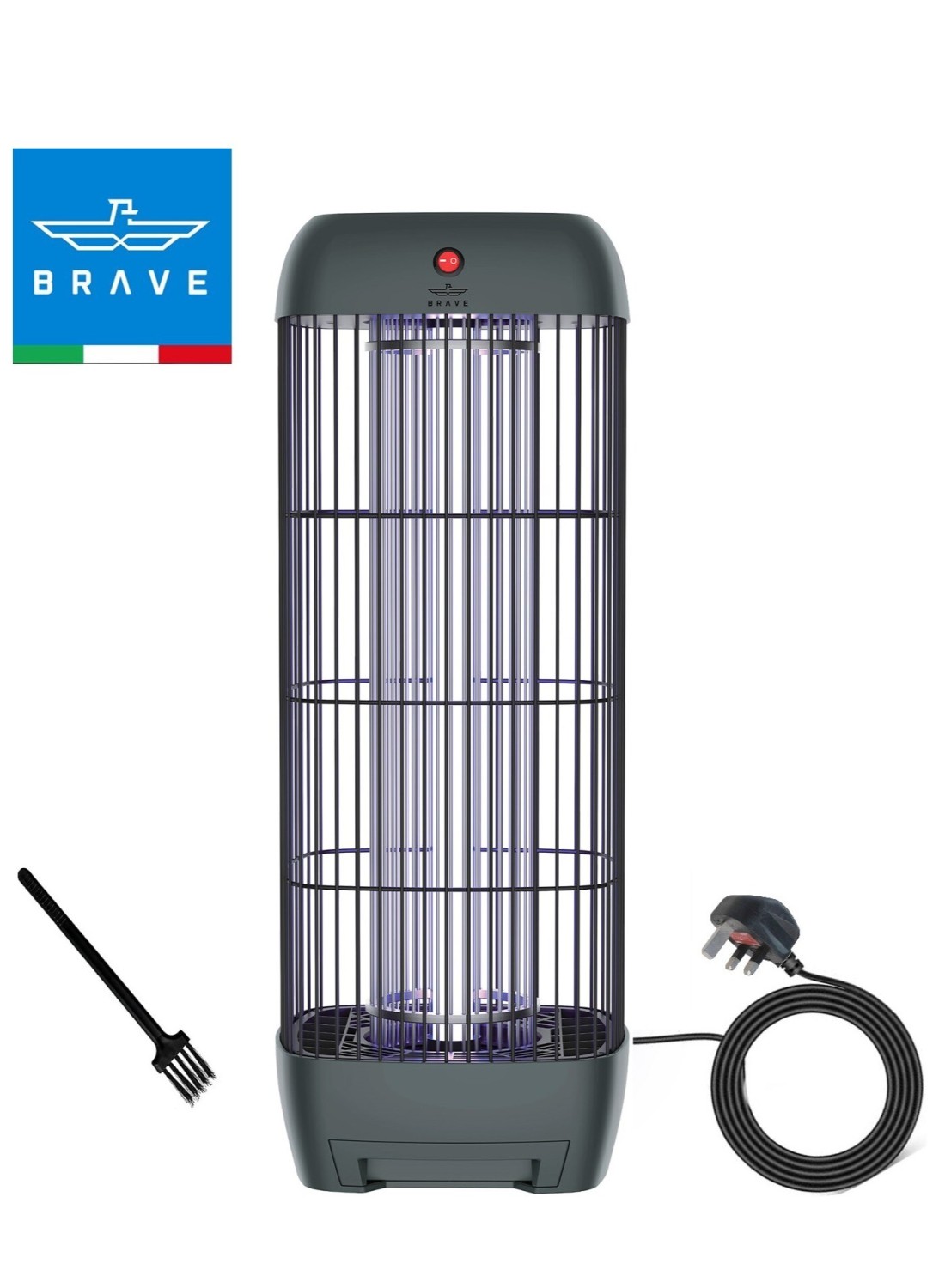 Brave Electric Mosquito Killer Bug Zapper with 15W UV Lamp, Powerful Indoor & Outdoor Insect Trap, Quiet, Safe, and Effective for Home, Kitchen, Patio, and Commercial Use (GREY BIK-04)