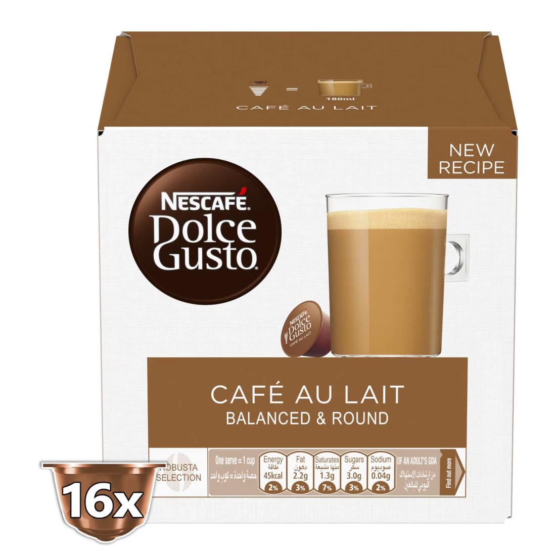 Nescafe Dolce Gusto Cafe Au Lait Coffee, 160g